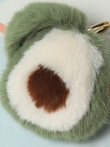 Fuzzy Avocado Charm Keychain - Green - View 3