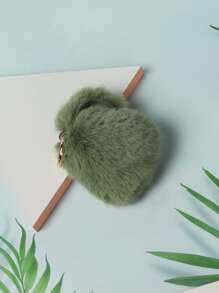Fuzzy Avocado Charm Keychain - Green - View 4