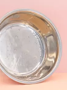 Supet 1pc Paw Print Stainless Steel Pet Bowl For Cat And Dog For Pet Feeding - Pink - View 5