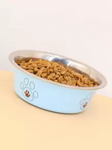 Supet 1pc Paw Print Pet Bowl - Blue - View 1