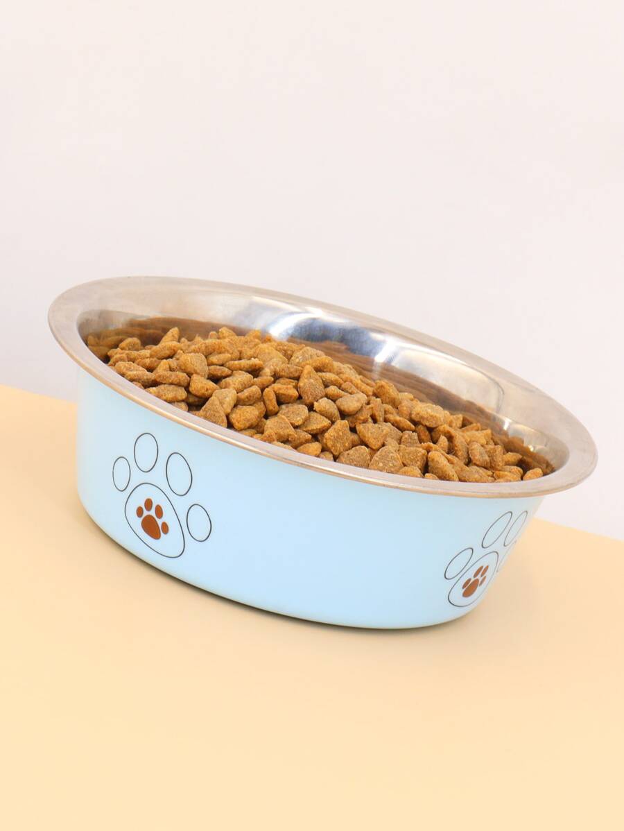 Supet 1pc Paw Print Pet Bowl - Blue - View 1