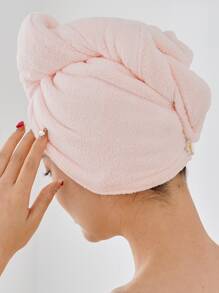 卡通刺繡髮巾 - 粉色 - 查看 6