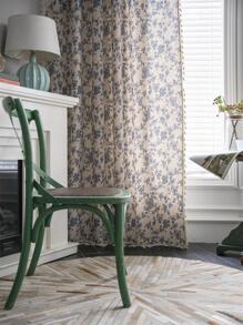 Bubaba 1pc Floral Linen Print Retro Blackout Curtain, Boho Farmhouse Style With Rod Pocket & Tassels, Suitable For Living Room, Bedroom, Bay Window, Dining Room, Kitchen, Holiday Decor, All Season - Beige - View 7