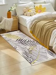 Leaf Print Rug - Multicolor - View 1