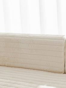 1pc Plain Plush Sofa Towel, Beige Soft Warm Sofa Pad For Home - Beige - View 3