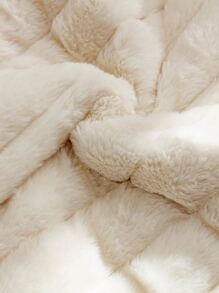 1pc Plain Plush Sofa Towel, Beige Soft Warm Sofa Pad For Home - Beige - View 2