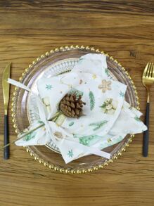 1pc Christmas Cloth Napkin - Multicolor - View 1