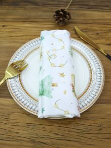 1pc Christmas Cloth Napkin - Multicolor - View 2