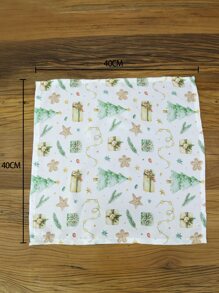 1pc Christmas Cloth Napkin - Multicolor - View 3