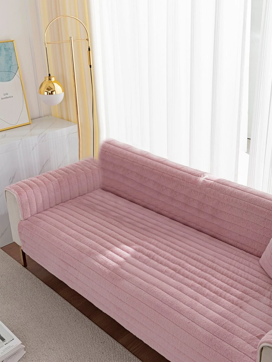1入組素色沙發巾 - 粉色 - 查看 1