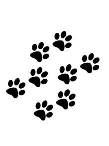 1sheet Dog Paw Print Car Sticker - Black - View 1