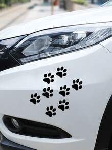 1sheet Dog Paw Print Car Sticker - Black - View 2