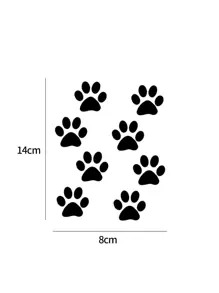 1sheet Dog Paw Print Car Sticker - Black - View 3