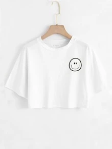 INAWLY Camiseta gráfica de hombros caídos con diseño de dibujos animados para mujeres - Blanco - Ver 1