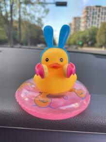 2pcs Cartoon Duck Design Car Ornament, Rubber Duck - Multicolor - View 5