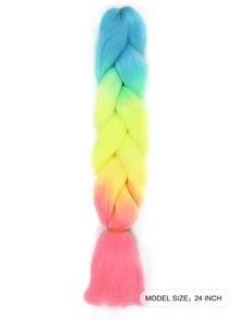 1 pieza trenza de pelo sintética larga de ombré - Multicolor - Ver 2