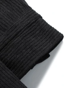 Manfinity Homme Men 1pc Corduroy Flap Pocket Button Front Shirt - Black - View 6