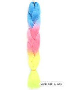 1pc Ombre Long Synthetic Hair Braid - Multicolor - View 2