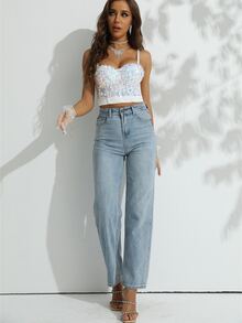 Jeans de pierna recta - Lavado ligero - Ver 3