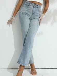 Jeans de pierna recta - Lavado ligero - Ver 4