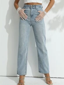 Jeans de pierna recta - Lavado ligero - Ver 5