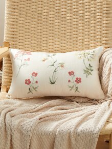 1pc Wildflower Embroidery Pillowcase Suitable For All Seasons, Home Decor - Multicolor - View 6
