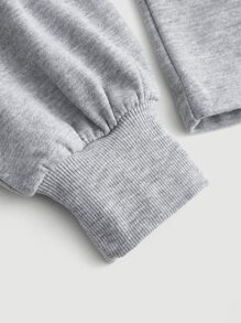 SHEIN MOD Hook and Eye Front Hoodie - Light Grey - View 4
