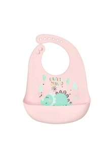 Baby Cartoon Graphic Bib - Pink - View 1