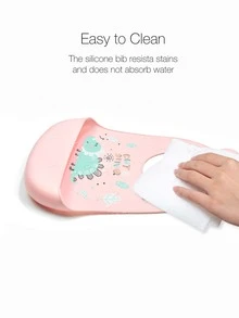 Baby Cartoon Graphic Bib - Pink - View 6