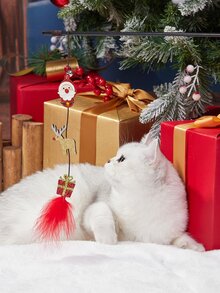 Christmas 1pc Cartoon Design Cat Teaser Stick - Multicolor - View 2