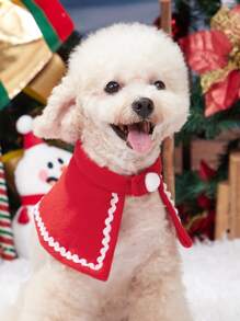 Plush Ball Decor Pet Costume Halloween Halloween Costumes - Red and White - View 4