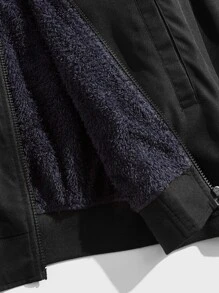 Manfinity Men Slant Pocket Zip Up Jacket - Black - View 2