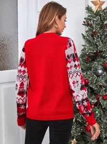 SHEIN Christmas Pattern Jumper - Multicolor - View 2