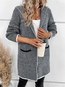 EMERY ROSE Nữ Cardigans Túi màu trơn Giải trí - Màu xám đen - Xem 6