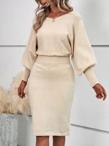 Ellegaria. 燈籠袖毛衣裙