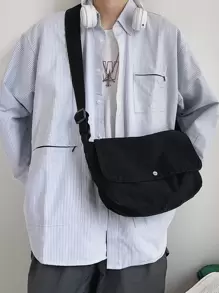 peach tree 1pc Fashionable Solid Color Canvas Messenger Bag, Crossbody Bag, Large Capacity Shoulder Bag, Casual Sling Bag, Mini Crossbody Bag, Halloween & Christmas Gift For Men Men Bag Vacation Travel Essentials Dad Gifts Side Bags For Men Valentine's Day Black Bag Holiday Essentials Bag For Men Camping Sling Bag For Men Summer Back To School Summer Bag Spring Break Bag Pack Cross Body Bag School Supplies School Bag Back To School Supplies Book Bag Shopping Bag Canvas Tote Bag Laptop