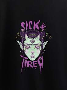 Isabela Escobar Quần áo thể thao nữ Con số Lá thư Giải trí - màu đen - Xem 3