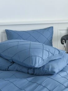 Pintuck Duvet Cover Set Without Filler - Blue - View 2