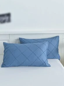 Pintuck Duvet Cover Set Without Filler - Blue - View 6