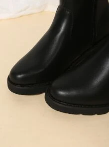 Zipper Side Riding Boots - Black - View 6