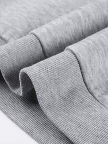 Manfinity Men Letter Graphic Raglan Sleeve Thermal Lined Drawstring Hoodie & Sweatpants - Multicolor - View 4