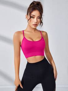 Core Rhythm Crisscross Back Sports Bra - Hot Pink - View 6