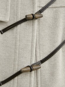 Abrigo de hombros caídos con bolsillo con solapa - Gris Claro - Ver 8