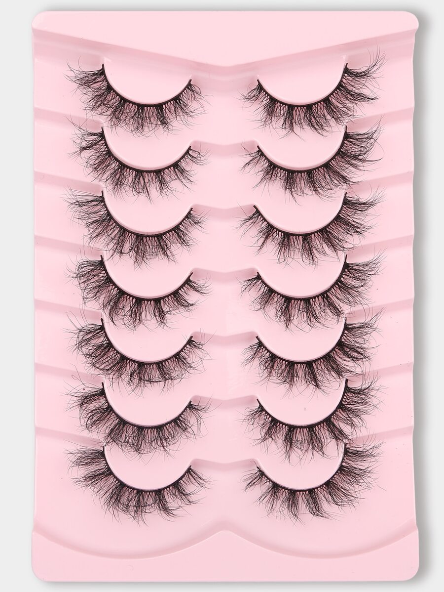 Himirell 7pairs Volumized False Eyelashes Strip Lashes, Lashes, Eyelashes, Fake Lashes - Black - View 1