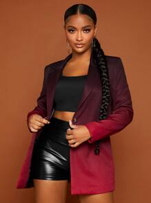 SHEIN SXY Áo khoác  âu phục nữ Nút Ombre Thanh lịch - Nhiều màu - Xem 6