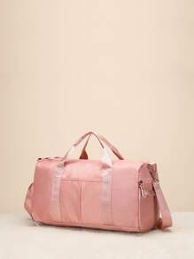 Nylon Duffle Bag With Double Handle - Pink - View 2