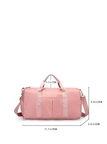 Nylon Duffle Bag With Double Handle - Pink - View 3