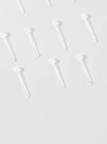 12入組/套簡約風透明鼻釘適合女士和女孩