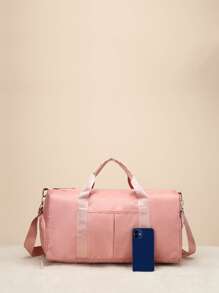 Nylon Duffle Bag With Double Handle - Pink - View 4