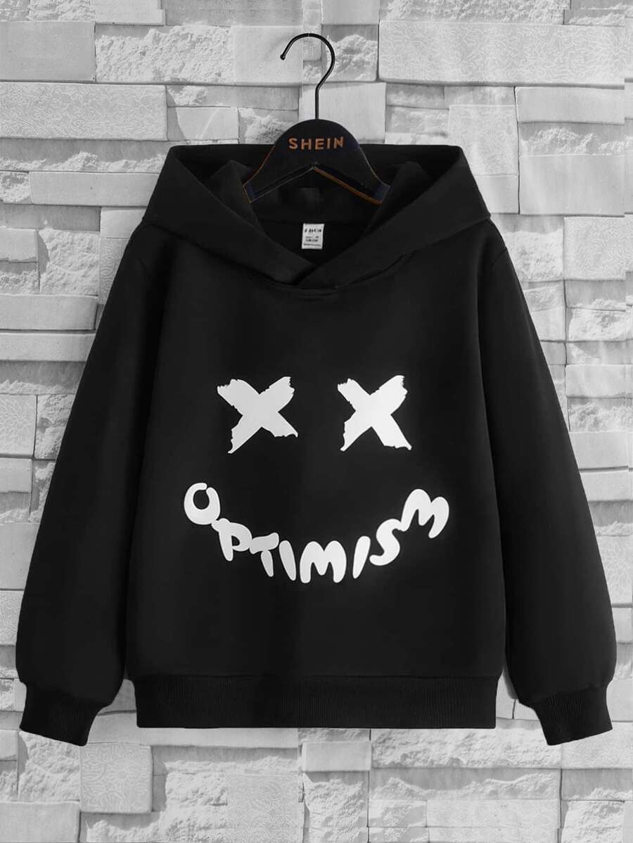 Tween Boy 1pc Cartoon Graphic Sweatshirt - Black - View 1